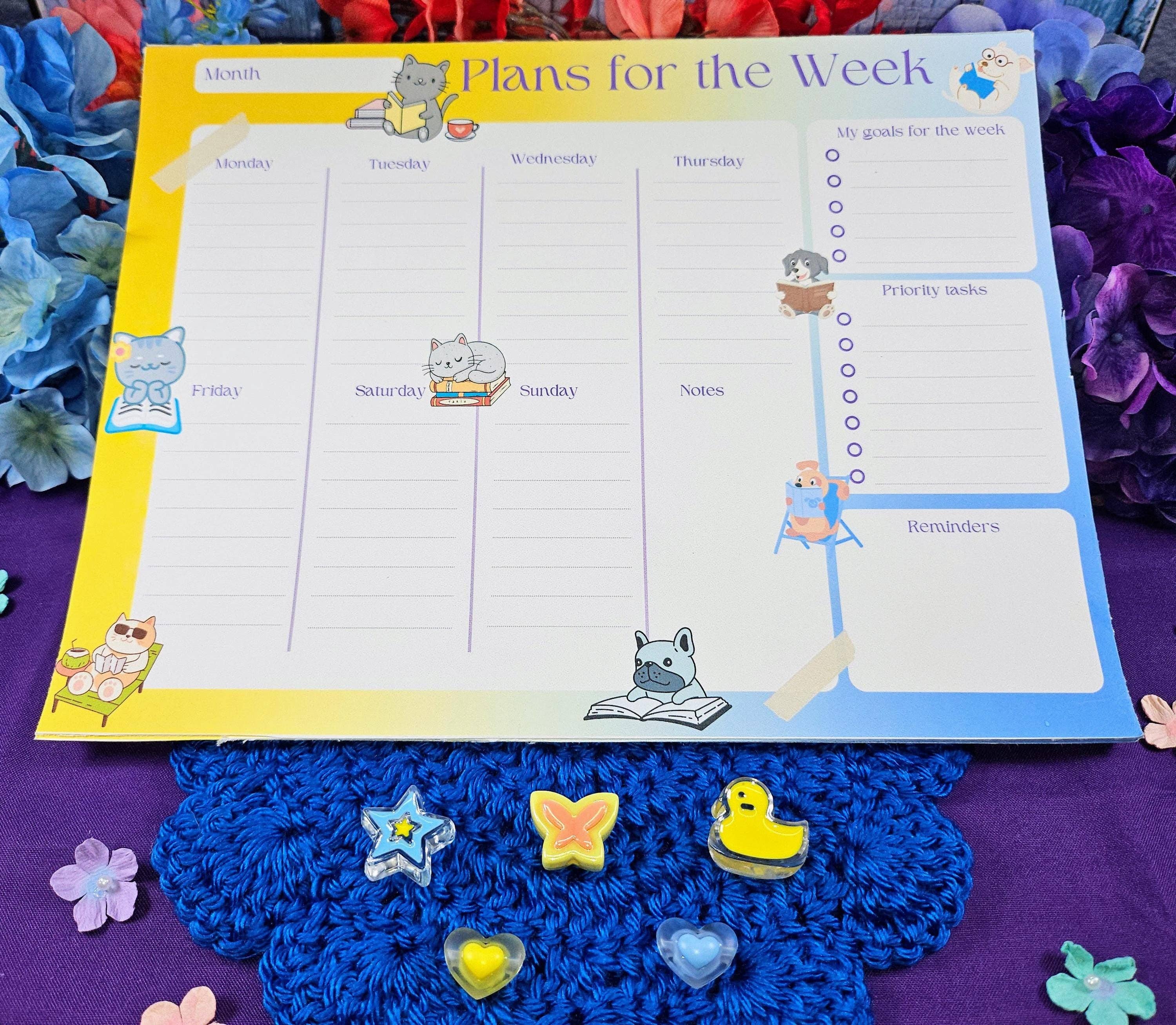 Autumnmist Boutique - Wholesale Notepad - Paws & Pages Weekly Planner Notepad 8.5" x 11" - Bookworm Gift - Notepad2