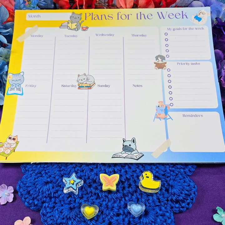 Autumnmist Boutique - Wholesale Notepad - Paws & Pages Weekly Planner Notepad 8.5" x 11" - Bookworm Gift - Notepad2