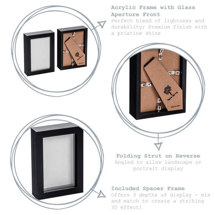 Rinkit Ltd – Großhandel Bilderrahmen – Nicola Springbox Bilderrahmen - 4x6 - dunkles Holz