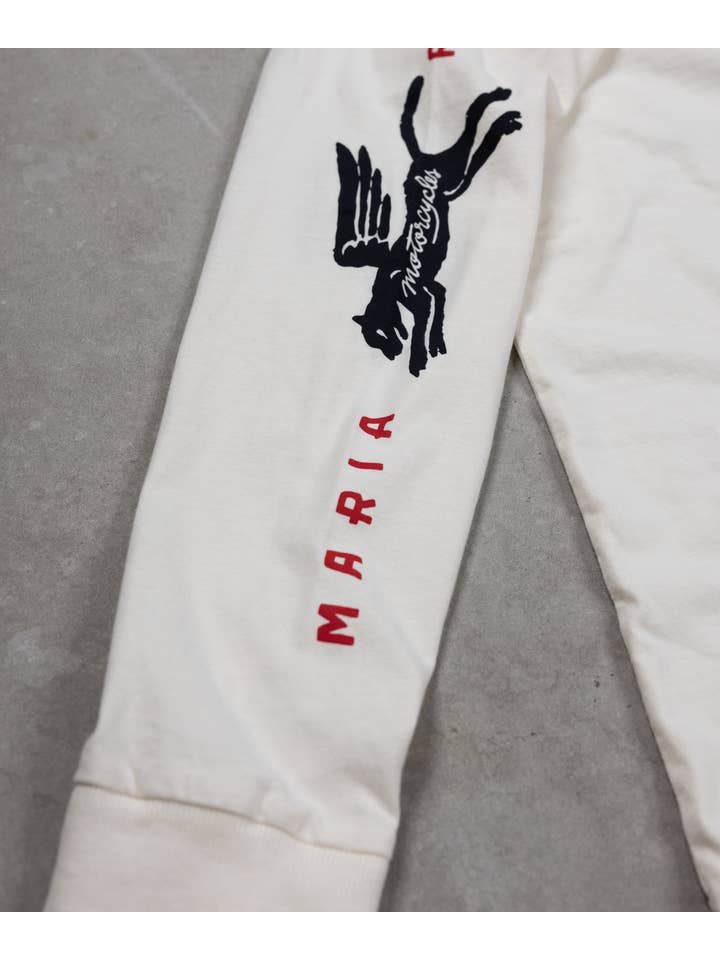 Maria Riding Company - Wholesale Graphic Sweatshirt - Men's - Panther Head Long Sleeve - Raw White7