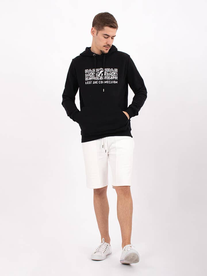 Sweat à capuche Qr-H noir pour la vente par StockNow Unipessoal