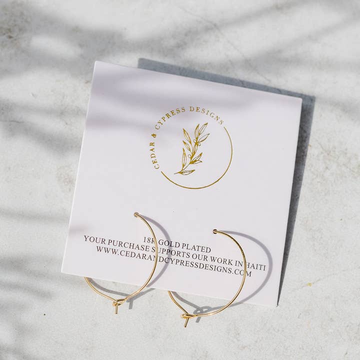 Cedar and Cypress Designs - Vente Créoles - Dainty Hoops Or