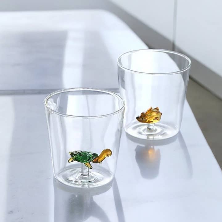 IVORE.GROUP – Großhandel Trinkglas/Tasse – Eingebauter 3D-Becher aus Borosilikatglas mit Tiermotiv (300 ml)
