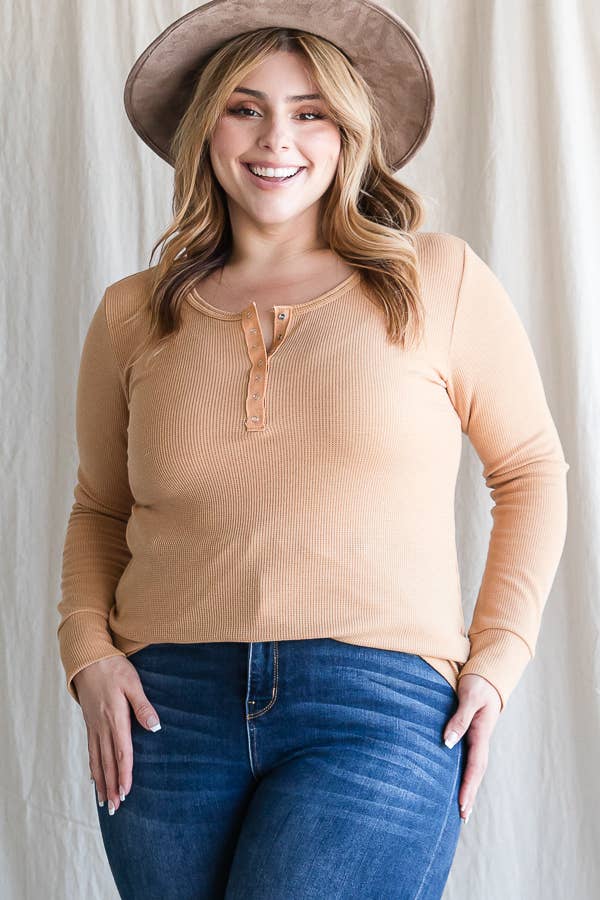 7th Ray - Vente Tunique – femme - [GRANDE TAILLE] Haut Tunique à Manches Longues avec Boutons-Pression T4275XL9