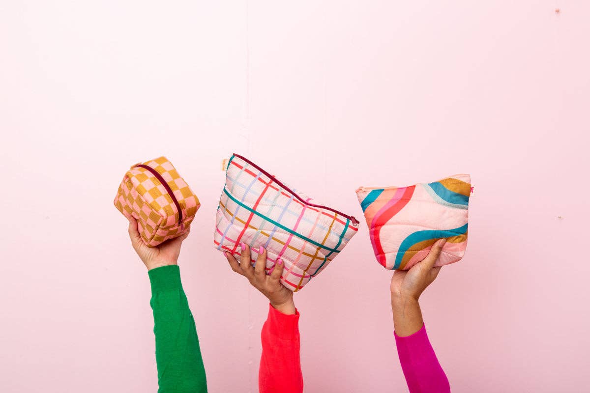 Temmelig Plaid Pretty Plaid Puffy Tweedle Dum Makeup-taske for engroshandel på Faire4