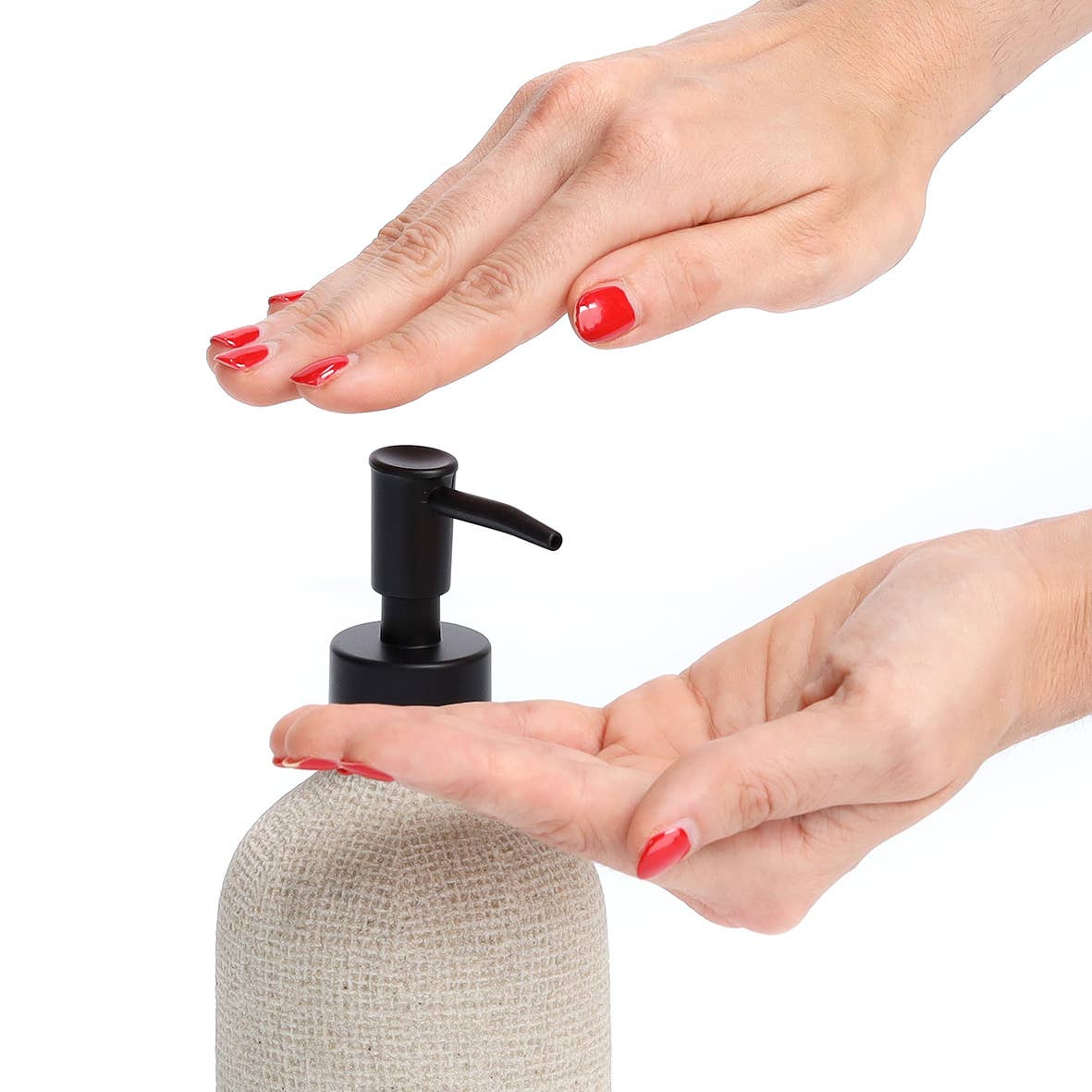 Soap dispenser "Natural", polyresin, beige for wholesale on Faire1