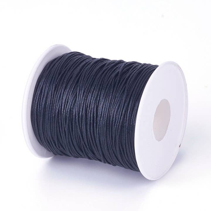 Stonebridge Imports - Wholesale Craft Supplies - Black Cotton Waxed Cord - 1mm - 1 roll of 100m3