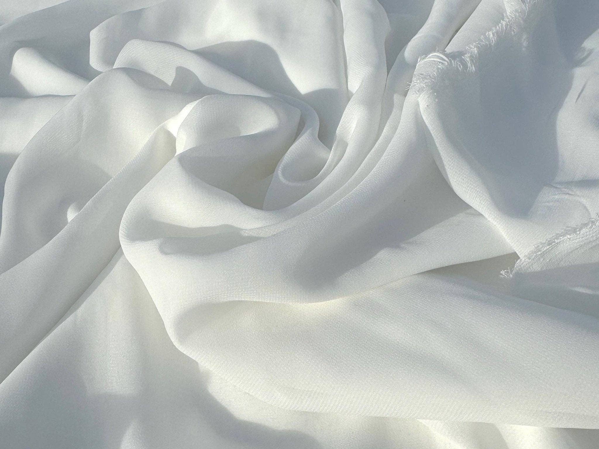 GalaTextile – wholesale Craft supplies – Off White Chiffon Fabric By Yard, Sheer Fabric Light Weight Chiffon White Bridal Material for Gowns Drapes, Dress Arch Draping Fabric Crafts0