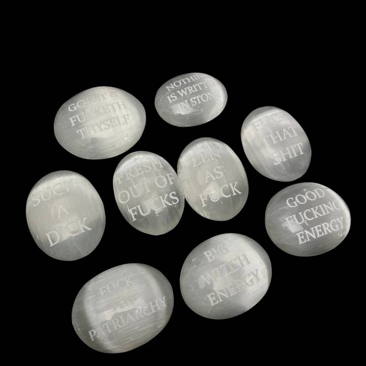 Pelham Grayson Rose - Wholesale Spiritual Stone/Crystal - Humorous Selenite Palm Stones | Singles | (6-7cm)
