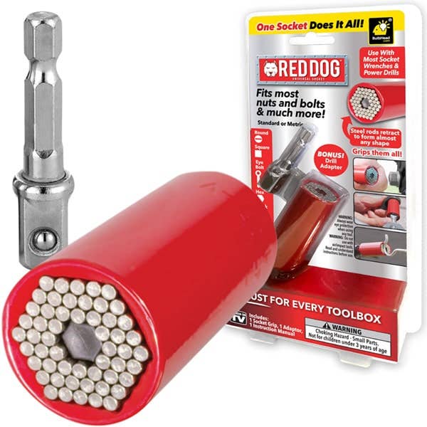 RedDog Socket w/ Drill Adapter | Fits Most Nuts & Bolts for wholesale by BulbHead