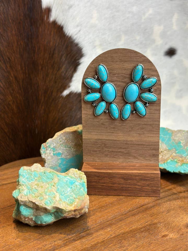 FAUX TURQUOISE EARRINGS for wholesale by High Ho Silversmithing