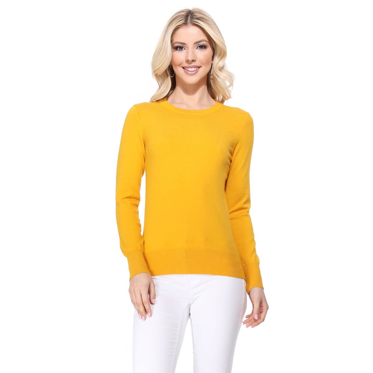 Mak – Engroshandel Pullover - Dame – Langærmet Crewneck blød strik sweater pullover MK55007