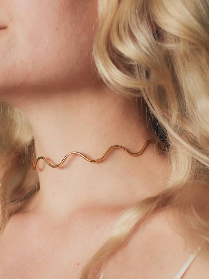 Anya Squiggle Choker Necklace for wholesale by Or Jewelry