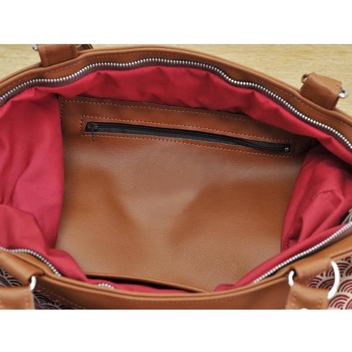 Georgina Shoulder Bag - Red Japanese Wave for wholesale by Lauren Holloway