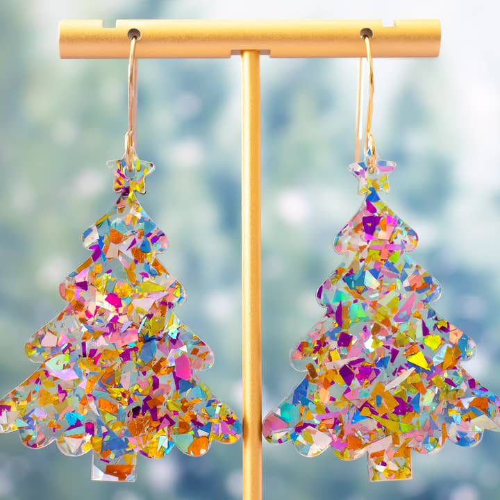 Christmas Tree Earrings Holiday Statement Dangles for wholesale by Momenti di Vita