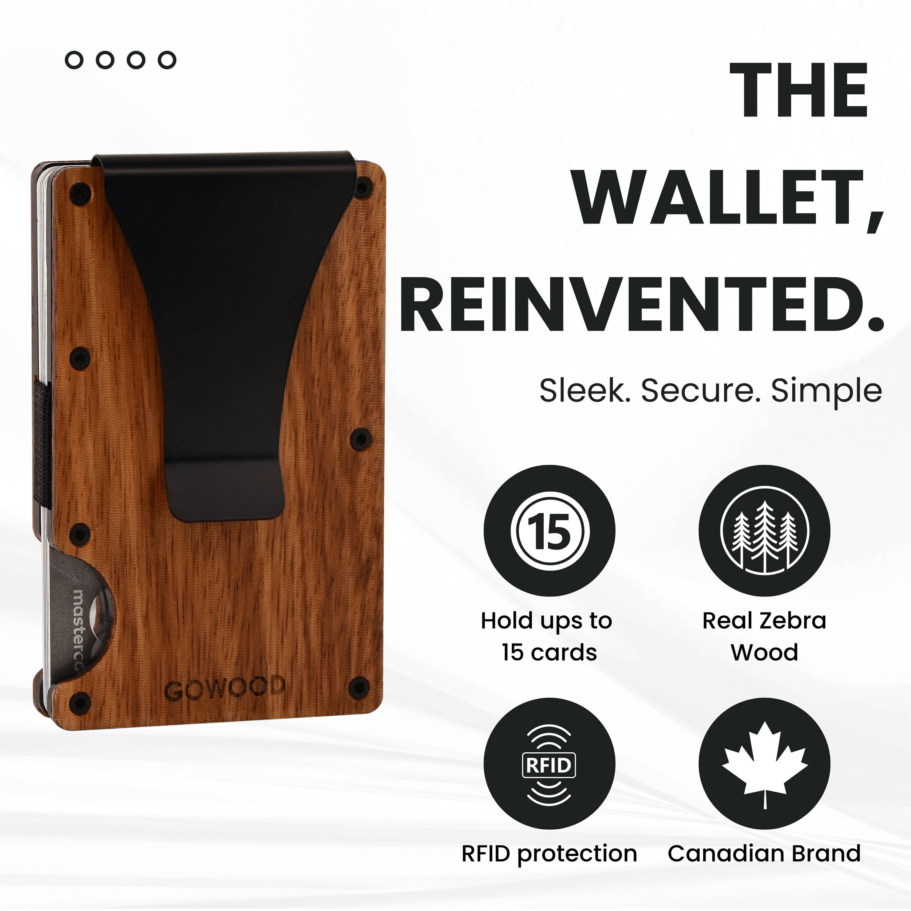 GOWOOD - Wholesale Wallet - Unisex - Zebra wood wallet and minimalist cardholder1