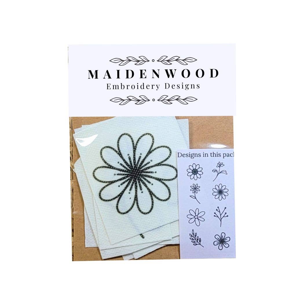 Maidenwood Embroidery Designs - Wholesale Embroidery/Cross Stitch Supplies - Simple Floral Hand Embroidery Stick and Stitch Patches1