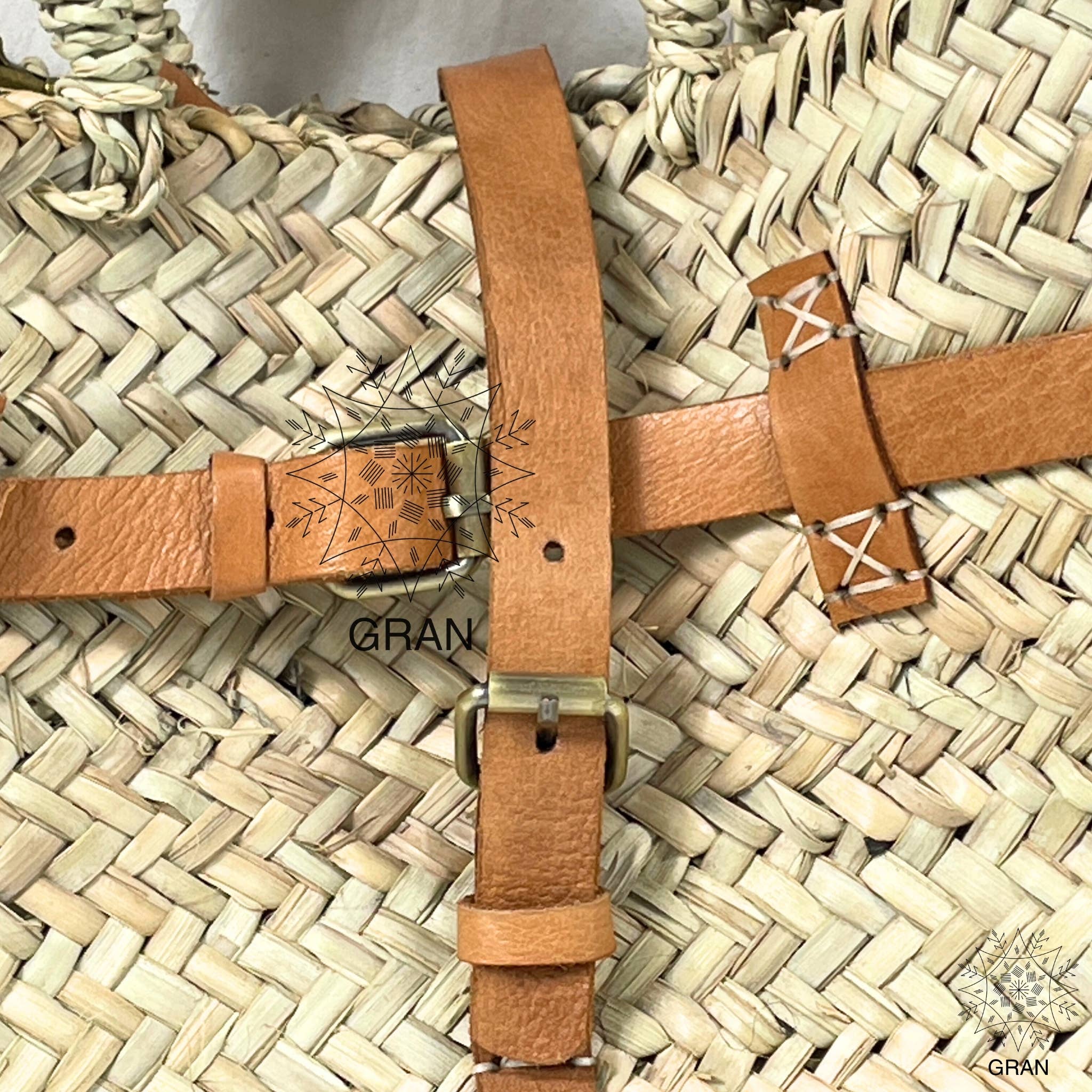 Gran Wholesale - Vendita all'ingrosso Borsa da spiaggia - Borsa di paglia con doppio manico in pelle, borsa mercato francese3