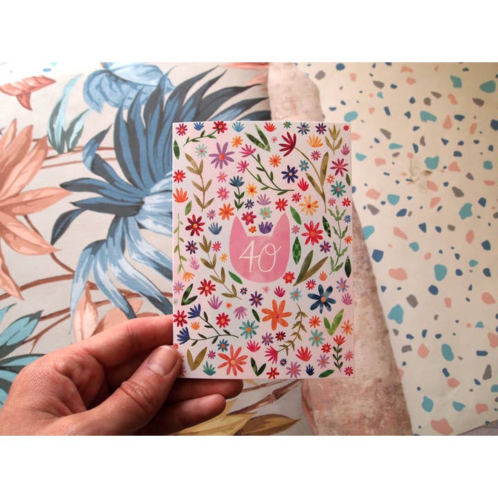 I LIKE CATS – wholesale Birthday card – 40th Birthday Cat themed birthday card2