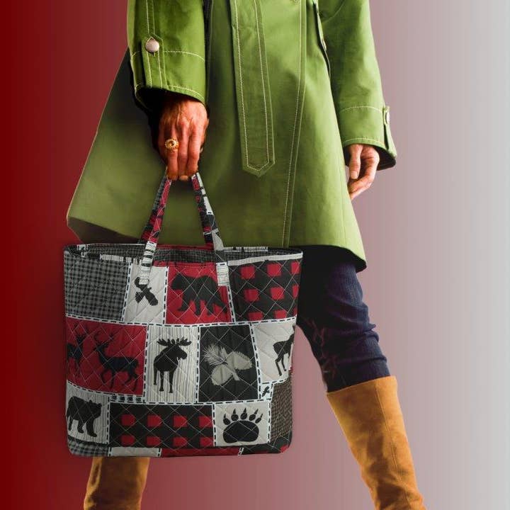 Duke Imports - Wholesale Tote Bag - Women's - "Lodge Life" Designer Quilted Tote Bag5
