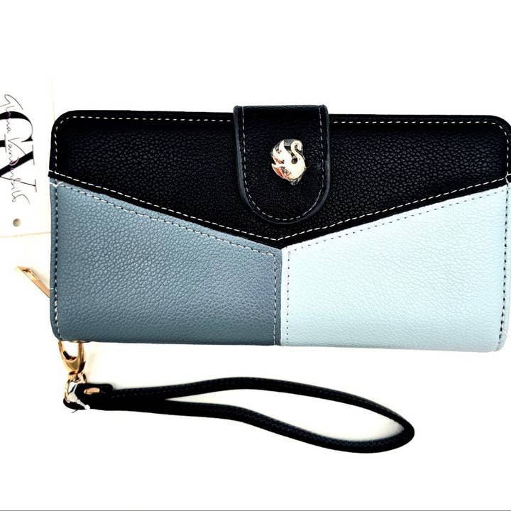 Gloria Vanderbilt | Women’s Color Block Zip-Around Wristlet for wholesale by Crover