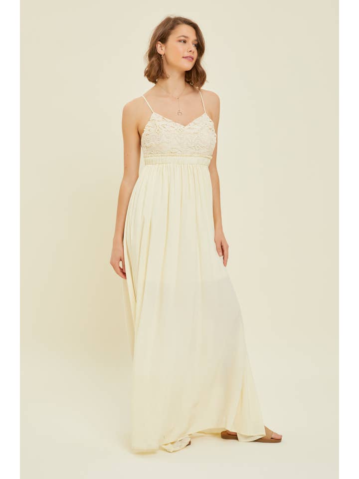 Heyson - Wholesale Dress - Women's - ED5199 CROCHET LACE MAXI DRESS