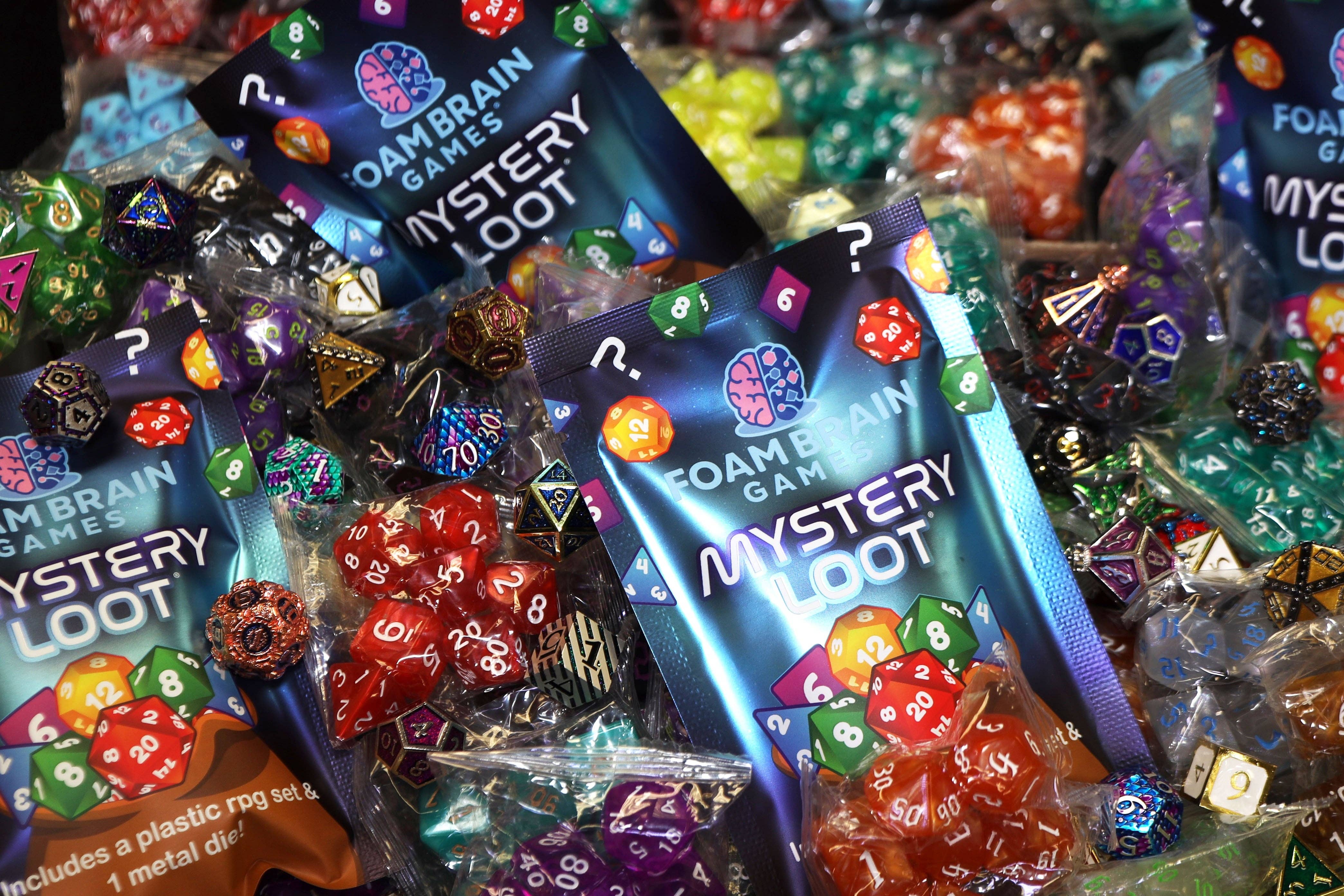 Foam Brain Games - Wholesale Dice - Mystery Loot: Plastic RPG Dice Set & Bonus Metal Die1