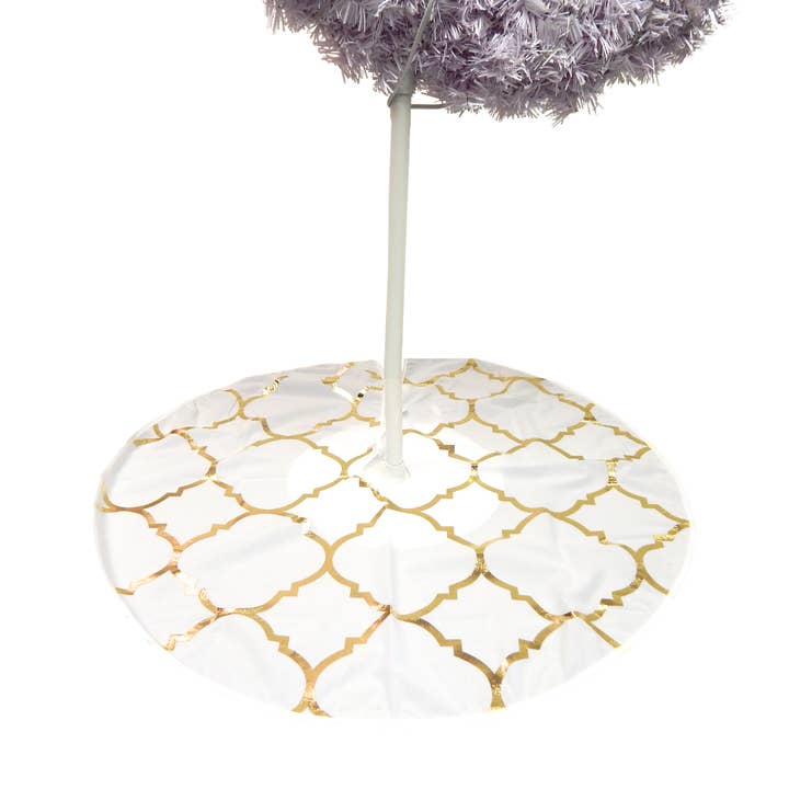 Saia de Árvore - Branco e Dourado Foil por atacado de Peacock Supplies