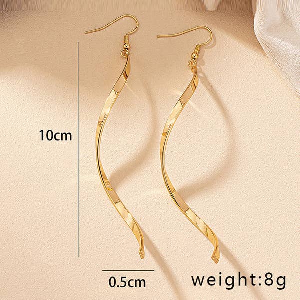 GULD Enfärgad tofsad spiral örondroppstillbehör för wholesale på Faire4