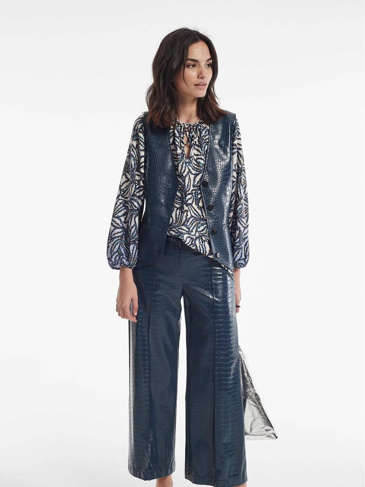 Chaleco Chopo Effect Leren Reliëf voor wholesale door OKY