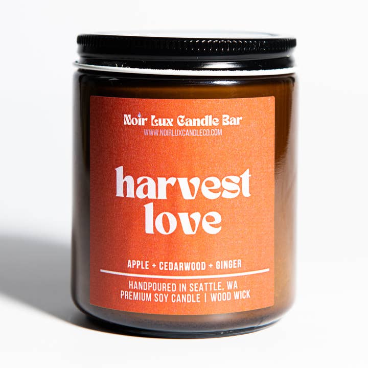 Raccolto d'Amore | Candela in Cera di Soia da 9 oz con Stoppino in Legno per la vendita all'ingrosso da parte di Noir Lux Candle Co