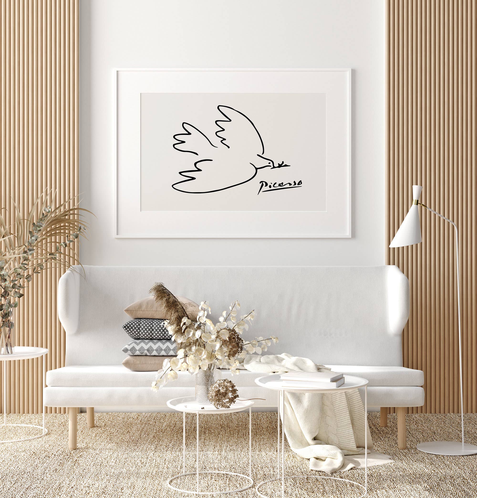 Sugar & Canvas - Vendita all'ingrosso Stampa artistica - Stampa artistica poster vintage con colomba della pace di Pablo Picasso 1949 | Mostra museale, stampa litografica firmata minimalista a riga singola #PP276