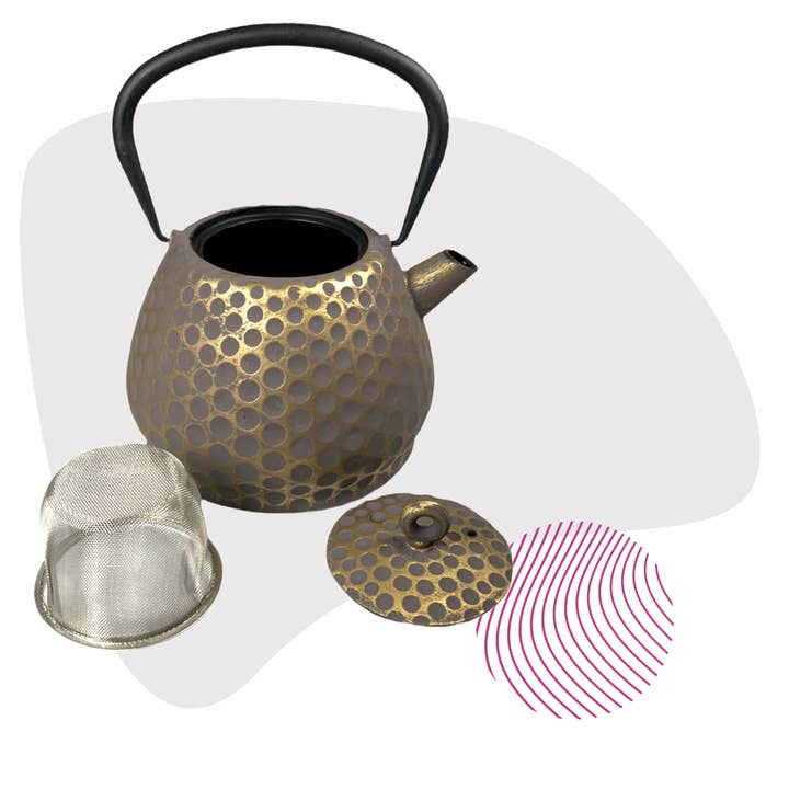 Ja-Unendlich - Wholesale Tea Pot - Gulu cast iron teapot, 1.5l grey-gold