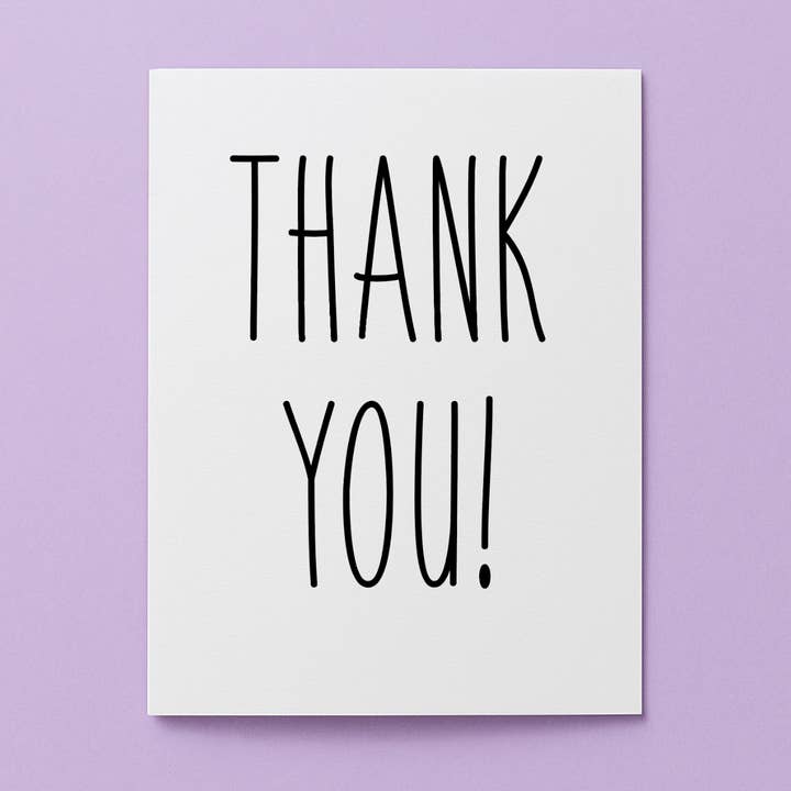 Thank You! Card | Minimalistic for wholesale by Cards by Renee