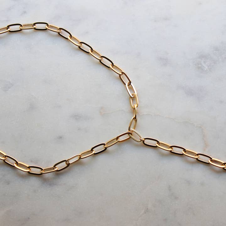 Laalee Jewelry – Engroshandel Lariat/Y-hal halskæde – Chain Link Choker, Paperclip Lariat halskæde1