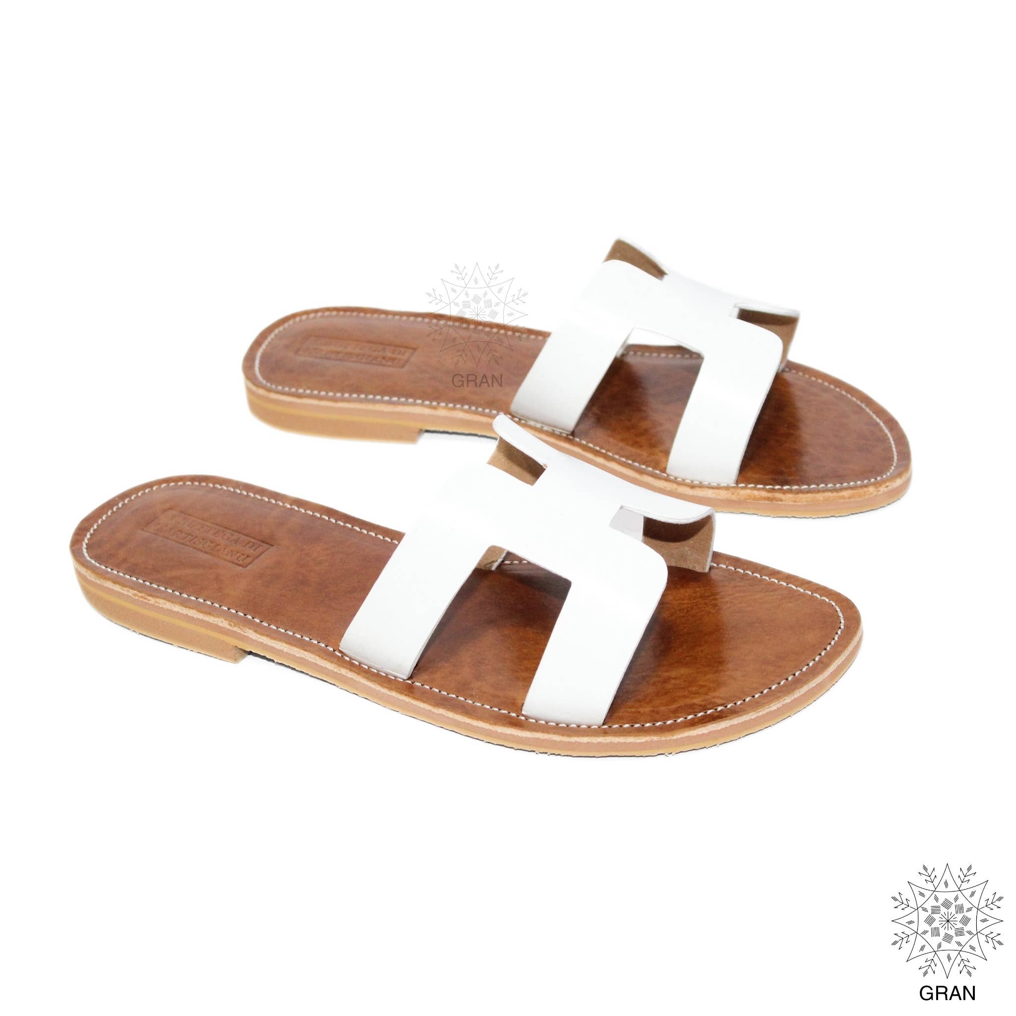 Gran Wholesale - Wholesale Sandals - Women's - White Leather Sandals, Comfortable Summer Slides, Footwear.15
