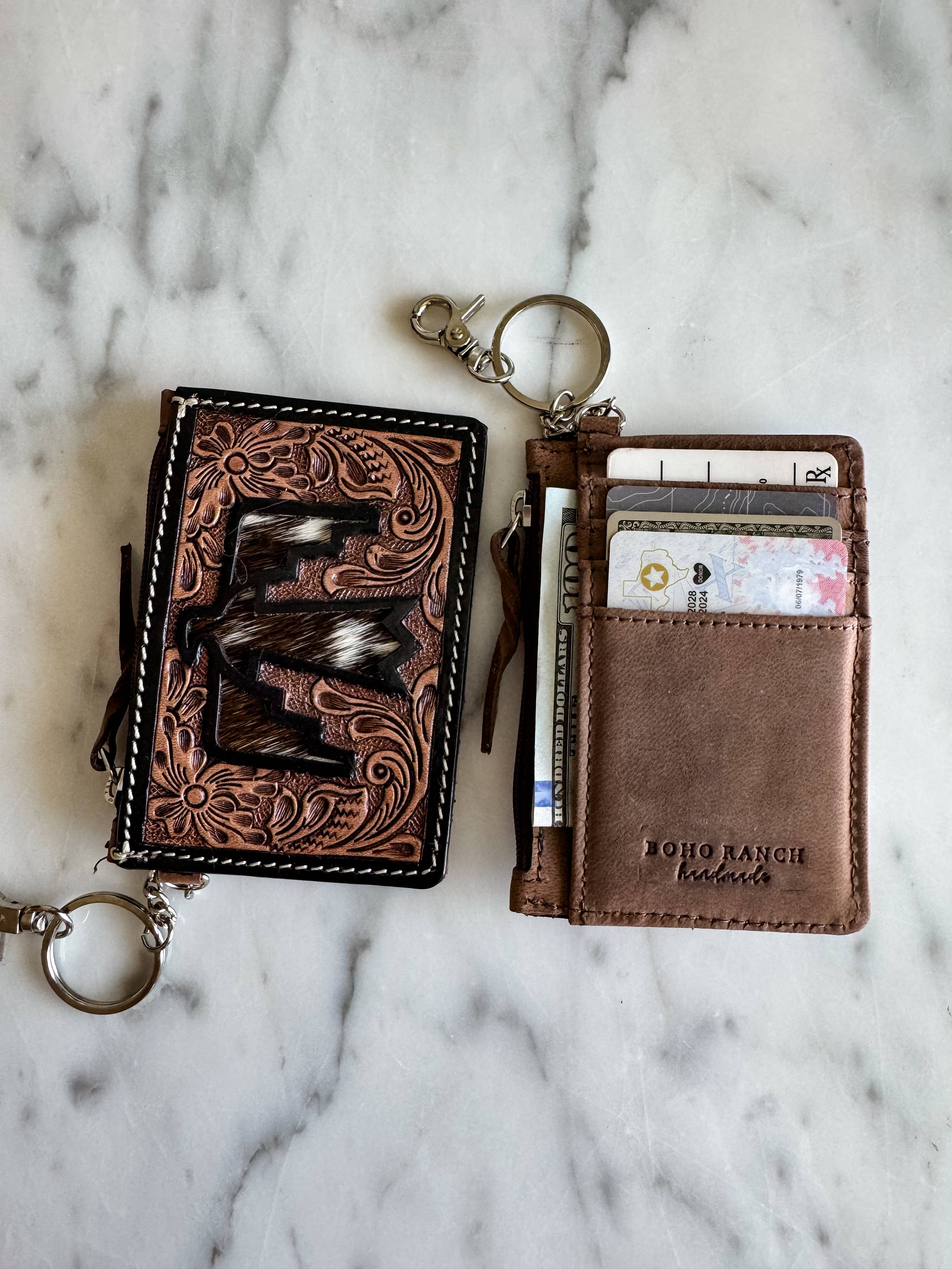 Boho Ranch Shop - Wholesale Wallet - Women's - Longhorn Freebird Western Cowhide Leather Keychain Wallet4