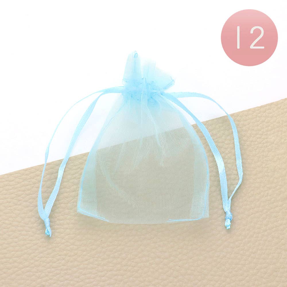 Sensibling Corp. – Großhandel Geschenktüten – 12 Stück, 7,6 x 8,9 cm Organza-Geschenkbeutel mit Band12