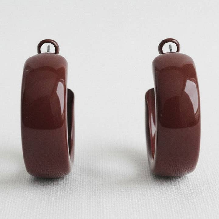 Vinröda geometriska hoop-örhängen för wholesale av Ellemadera