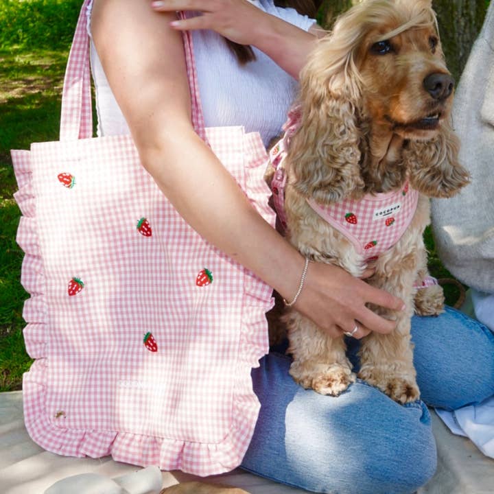 Cocopup London - Wholesale Pet Harness - Dog - Strawberry Picnic Pup Adjustable Neck HARNESS12
