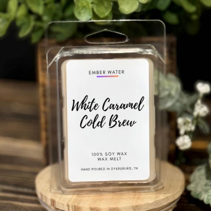 White Caramel Cold Brew Wax Melt for wholesale by Ember Water