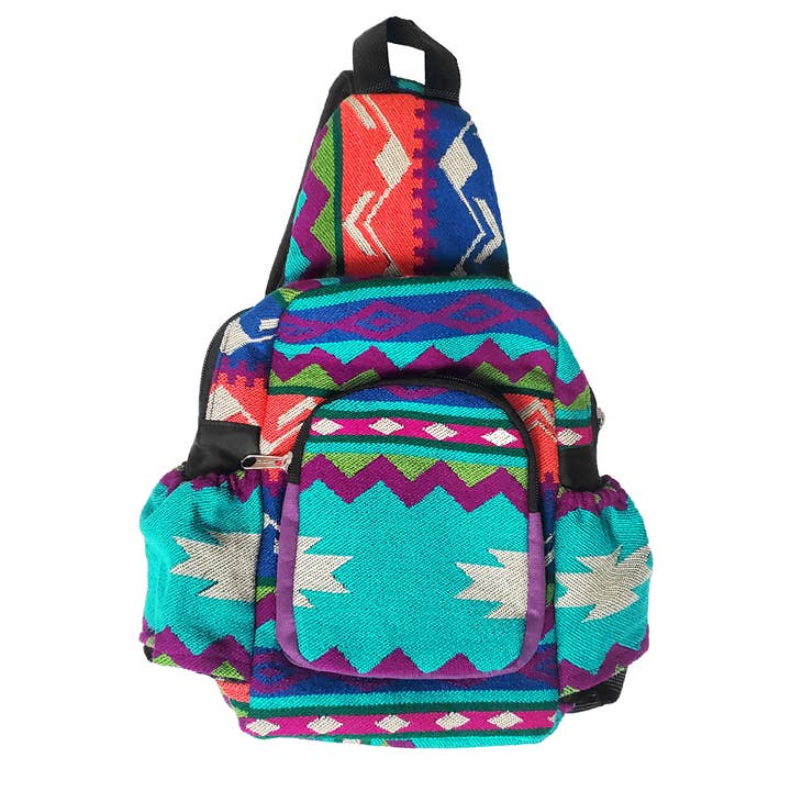 Pichincha - Wholesale Backpack - Women's - Tribal Striped Ecuadorian "Jeff" Messenger Backpack