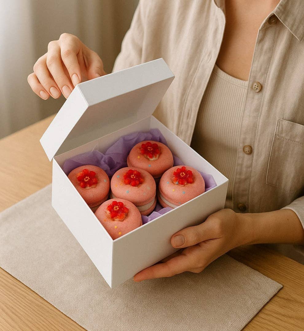 The Stuff I Love - Wholesale Bath Bomb/Fizz - Jumbo Double Stack Melonberry Doughnut Bath Bombs x 5 in a Gift Box