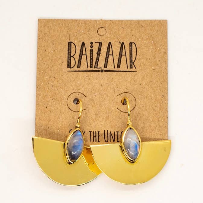 Brass Stone Shine Earring for wholesale by Baizaar