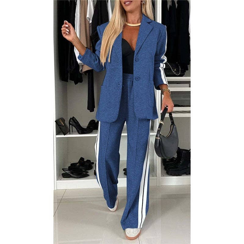 Sheer Trend - Venta al por mayor Conjunto de vestir - Mujer - Conjunto de traje casual con solapa y manga larga3