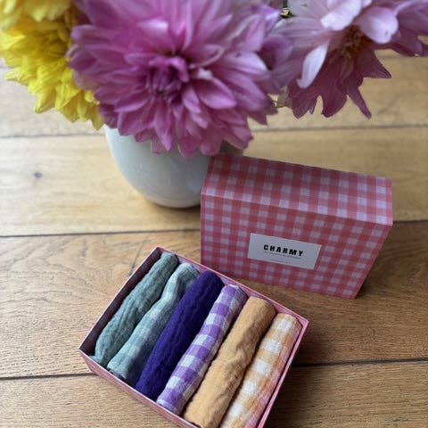 CHARMY - Wholesale Dinner & Cloth Napkin - Set of 6 cotton double gauze napkins, Petite Symphonie model, made in France