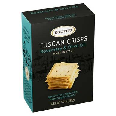 Wholesome Good - Wholesale Crackers - Dolcetto Tuscan Crisps - Rosemary & Olive Oil 5.3oz