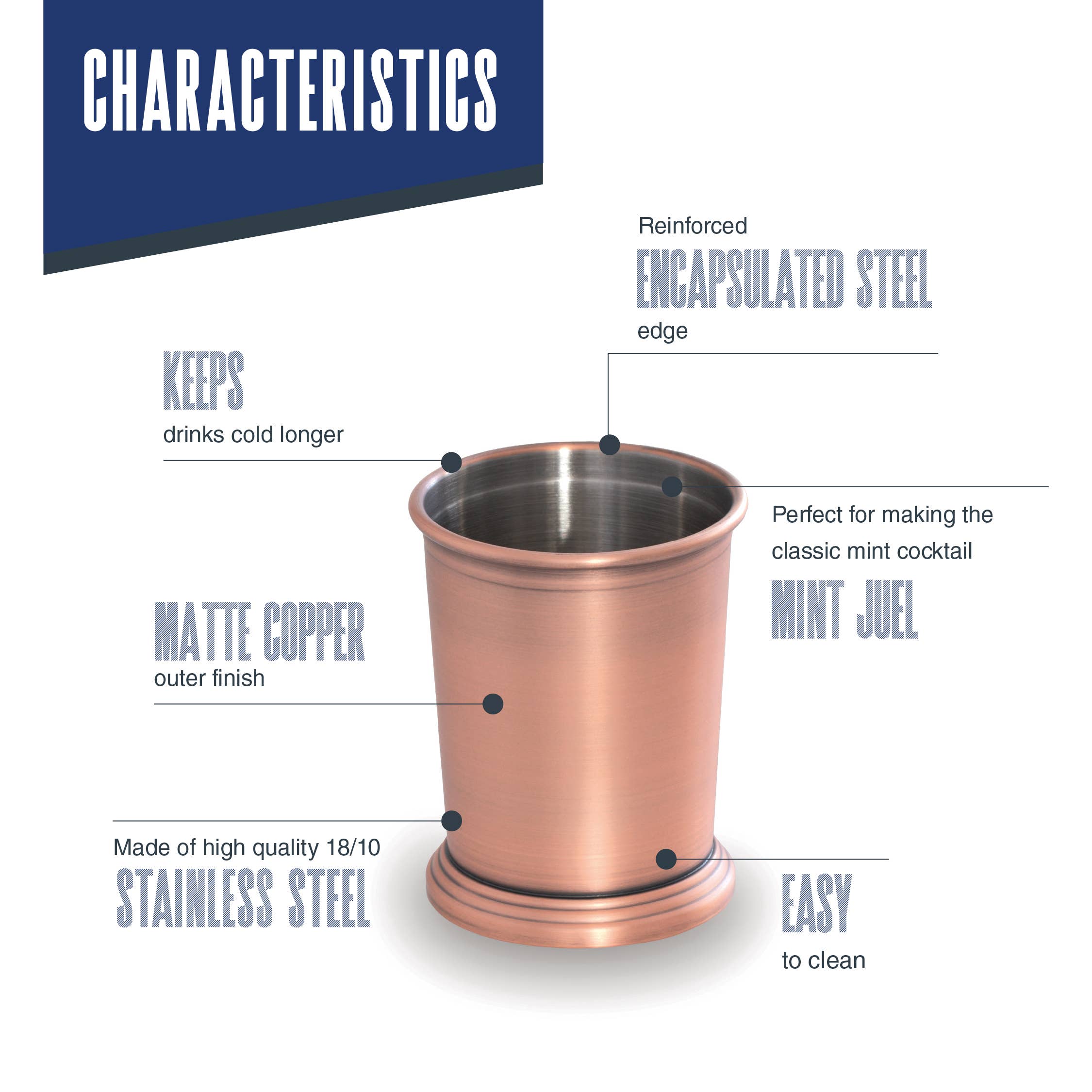 LACOR MENAJE PROFESIONAL S.L. - Wholesale Cocktail/Liquor Glass - Julep Mug Glass 350Ml1