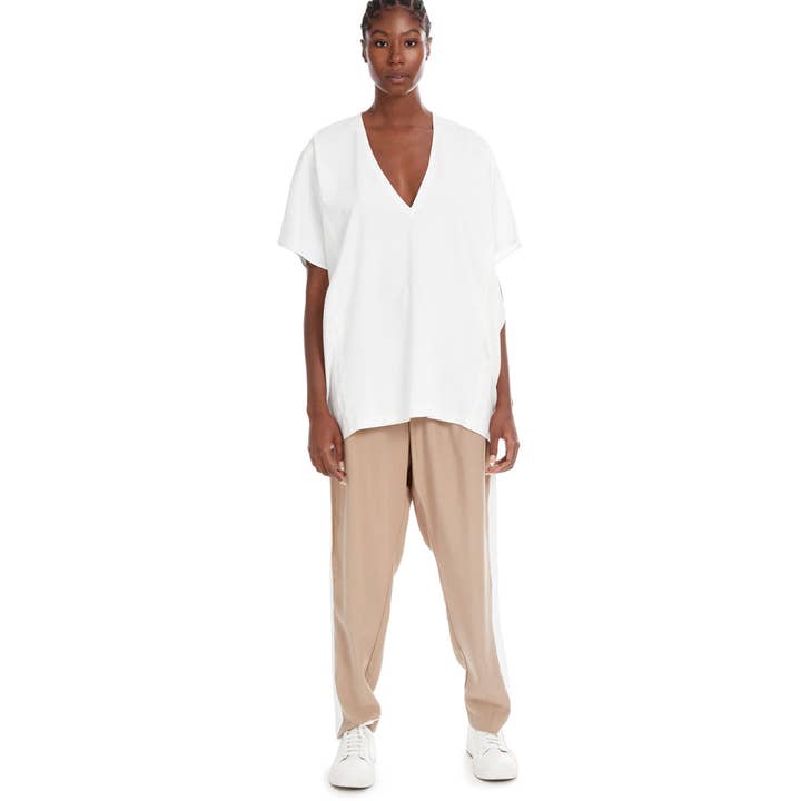 RORY DOLMAN MIXED MEDIA TEE IVORY for wholesale by JacQ