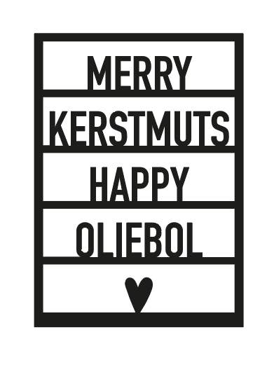 Anischtkaart Merry christmas happy oliebol voor wholesale door UITHOUT Gesneden